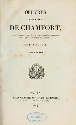 Oeuvres complètes de Chamfort