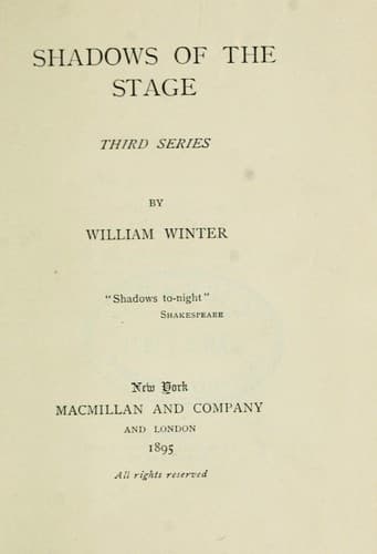 Shadows of the stage