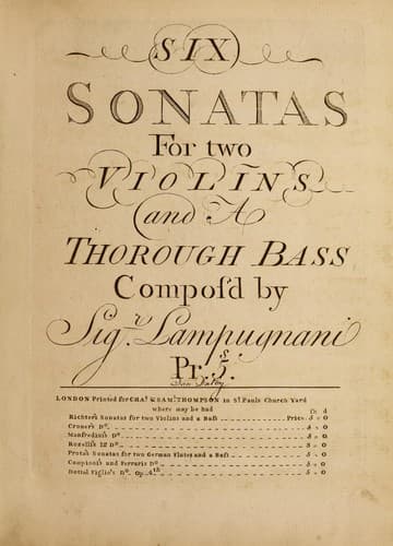 Six sonatas for two violins and a thorough bass