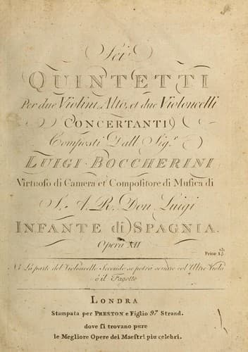 [Quintets for two violins, viola and two cellos]
