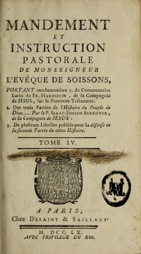 Mandement et instruction pastorale de monseigneur L'Evêque de Soissons