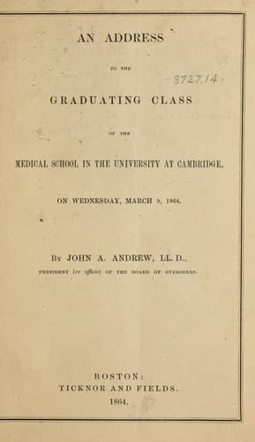 An address to the graduating class of the Medical school in the university of Cambridge
