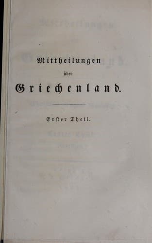 Mittheilungen über Griechenland