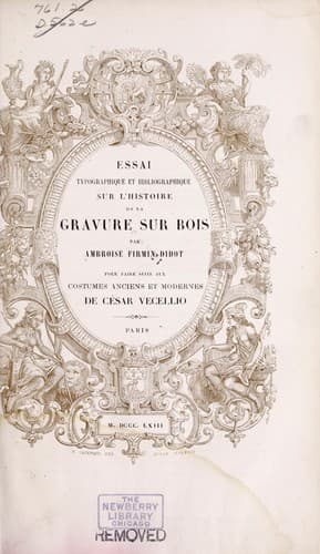 Essai typographique et bibliographique sur l'histoire de la gravure sur bois