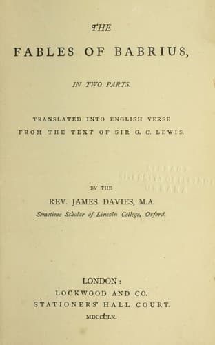The fables of Babrius