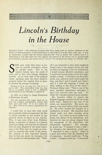 Lincoln's birthday in the house