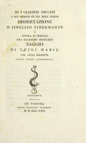 Su i giardini inglesi e sul merito in cio dell'italia