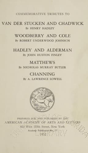 Commemorative tributes to Van der Stucken and Chadwick