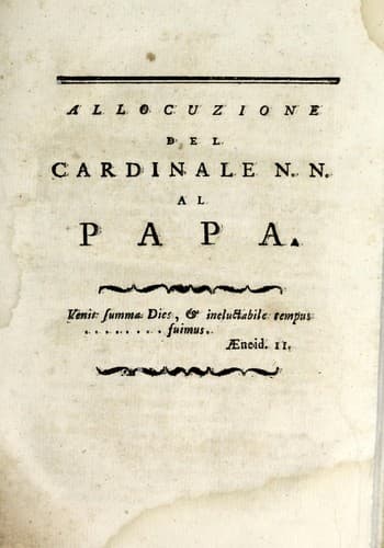 Allocuzione del cardinale N.N. al Papa