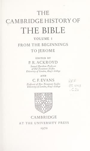 The Cambridge history of the Bible