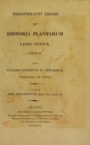 Theophrasti Eresii De historia plantarum libri decem, Graece