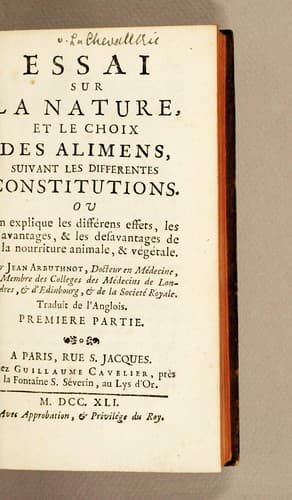 Essai sur la nature, et le choix des alimens, suivant les differentes constitutions