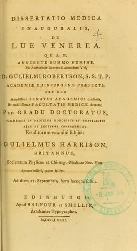 Dissertatio medica inauguralis, de lue venerea