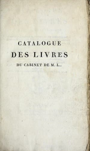 Catalogue des livres, manuscrits et imprimés, des peintures, dessins et estampes du cabinet M. L.--