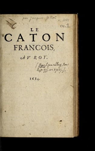 Le caton franc ʹois au roy
