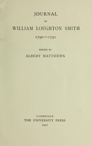 Journal of William Loughton Smith, 1790-1791