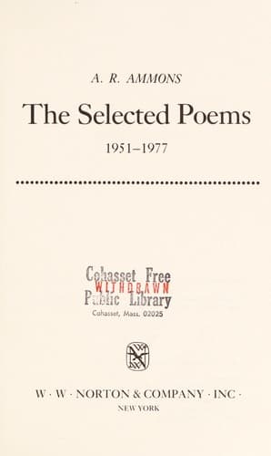 The selected poems, 1951-1977