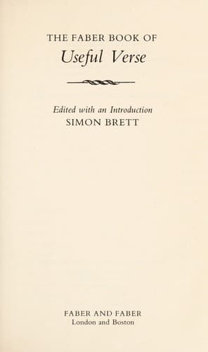The Faber book of useful verse