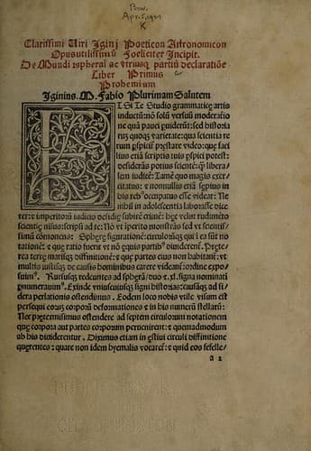 Poetica astronomica. Ed: Jacobus Sentinus and Johannes Lucilius Santritter