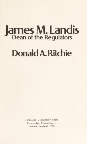 James M. Landis, dean of the regulators