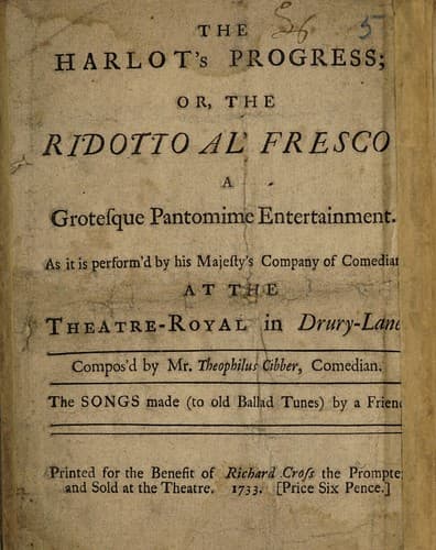 The harlot's progress, or, the ridotto al' fresco