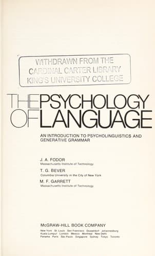 The psychology of language