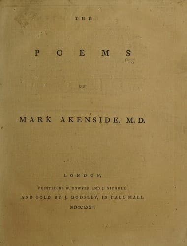 The poems of Mark Akenside, M.D