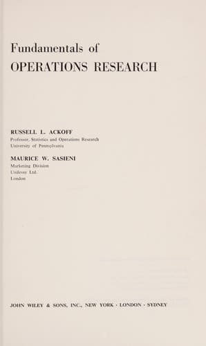 Fundamentals of operations research