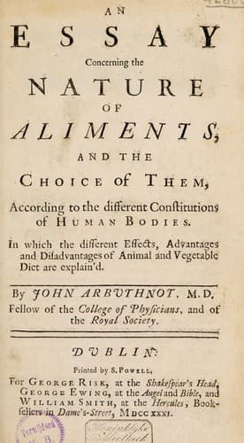 An essay concerning the nature of aliments, and the choice of them, according to the different constitutions of human bodies. In which the different effects, advantages, and disadvantages of animal and vegetable diet, are explain'd