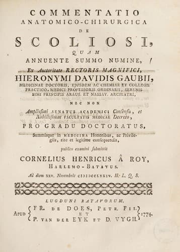 Commentatio anatomico-chirurgica de scoliosi