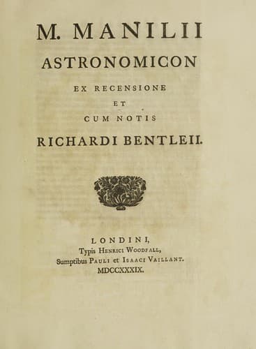 Astronomicon, ex recensione et cum notis Richardi Bentleii