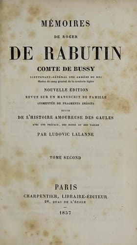 Mémoires de Roger de Rabutin, comte de Bussy