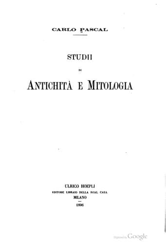 Studii di antichità e mitologia