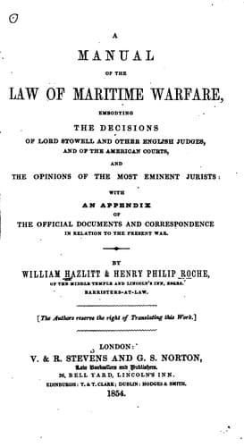 Manual of the law of maritime warfare