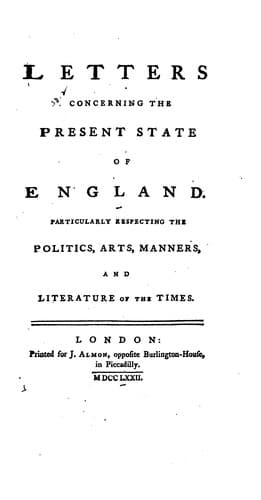 Letters concerning the present state of England