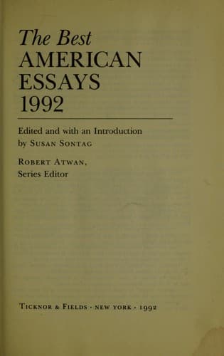 The best American essays 1992