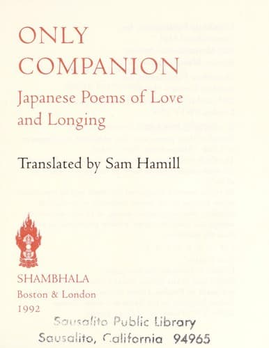 Only companion : poems from the Japanese
