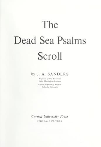 The Dead Sea Psalms scroll