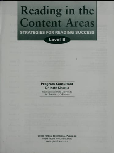 Reading in the Content Areas - Strategies for Reading Success - Level B