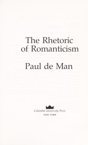 The rhetoric of romanticism