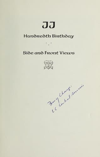 James Joyce's hundredth birthday, side and front views