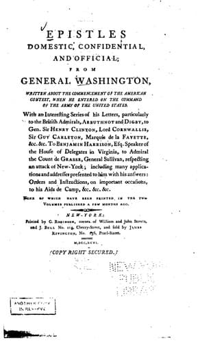 Epistles domestic, confidential and official from General Washington