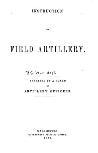 Instruction for field artillery