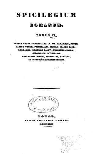 Spicilegium romanum