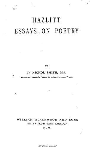 Essays on Poetry