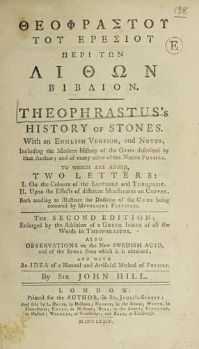 [Theophrastou peri tōn lithōn biblion] =