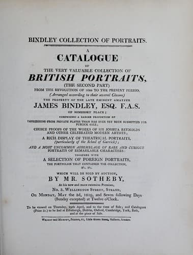 A catalogue of the very valuable collection of British portraits, the second part, from the revolution of 1688 to the present period