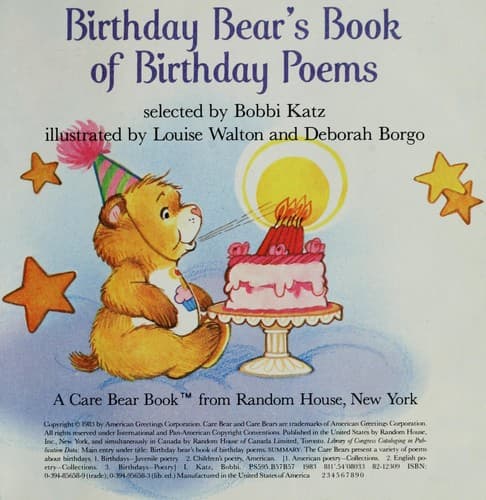 Birthday Bear's book of birthday poems