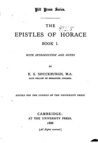 The Epistles of Horace