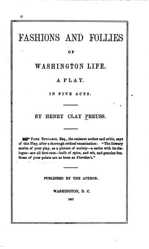 Fashions and follies of Washington life